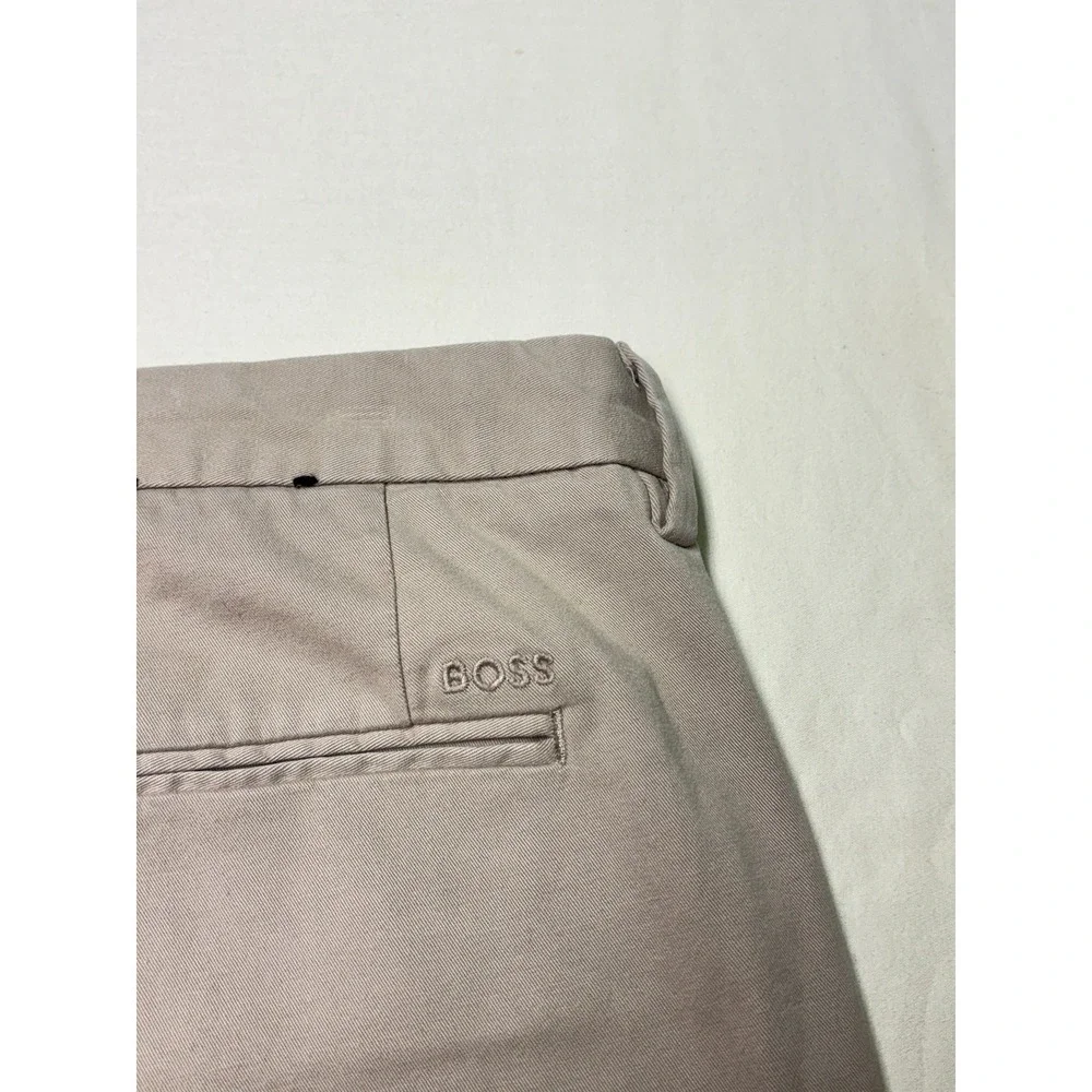 Hugo Boss Kaito Slim Fit Chinos Beige Stretch Cotton Trousers Mens 34R L32